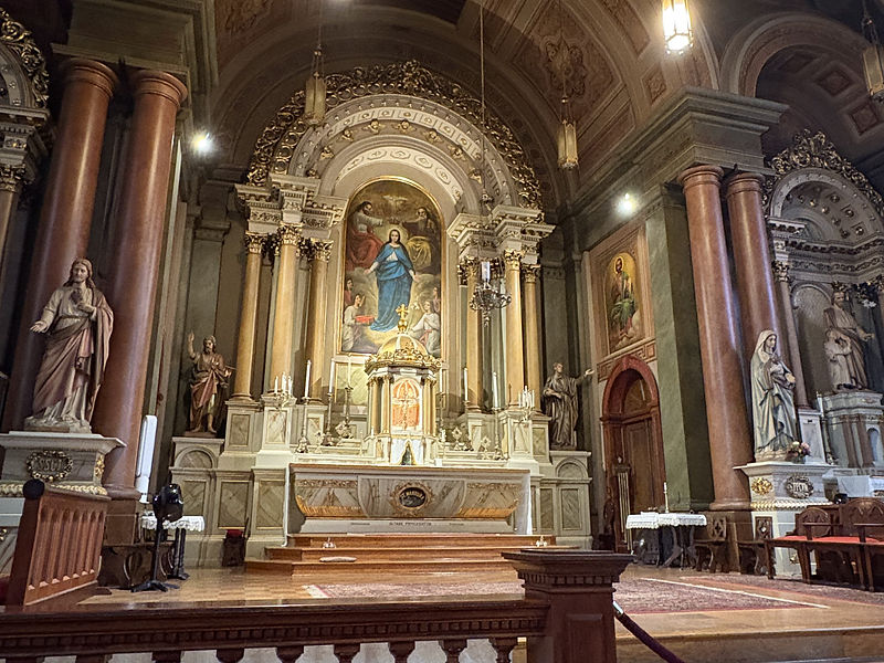 The inside of a church