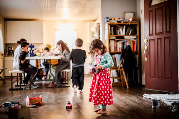 A family at home